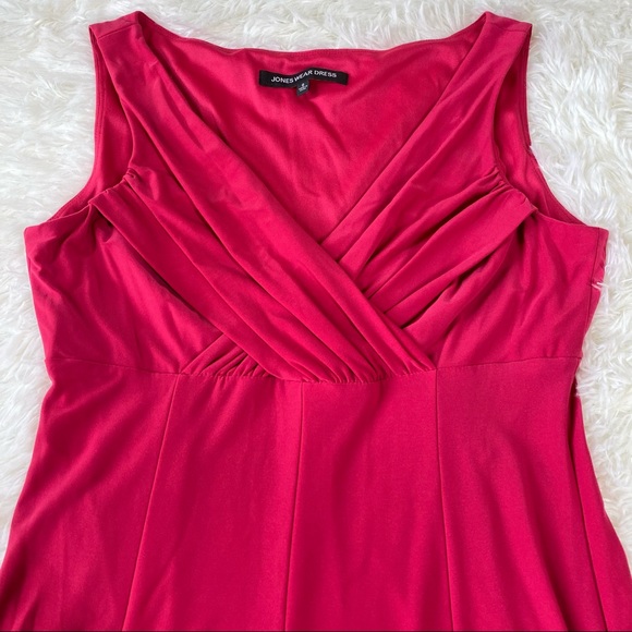 Jones Wear Sleeveless V-Neck Midi Dress Pink Sz 8 - Picture 3 of 9
